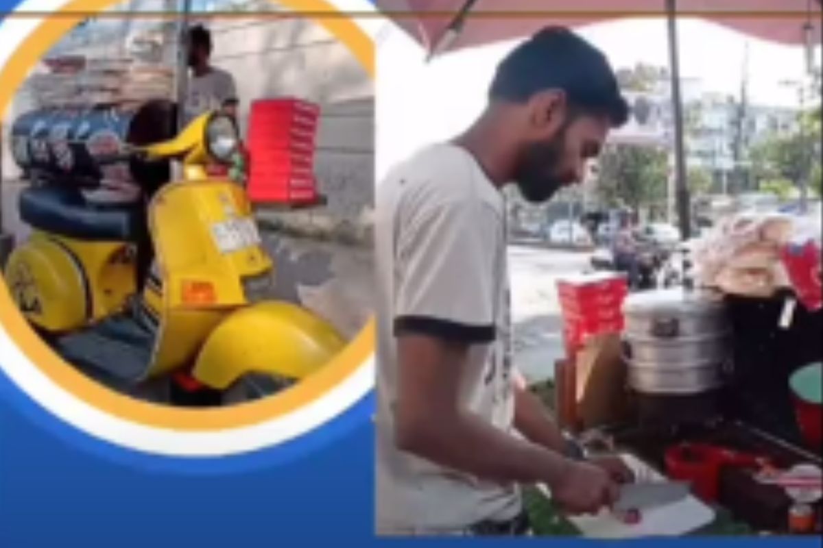 स्कूटरवर फास्टफूडचे दुकान