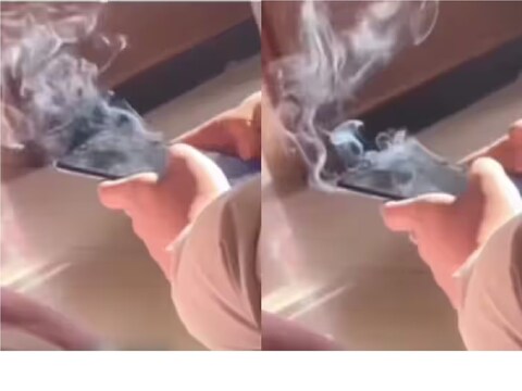 टायपिंग करताना मोबाईलमधून धूर