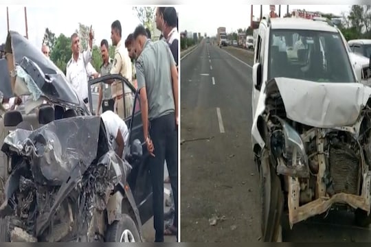 Nashik Major Accident : टायर फुटले, कार डिव्हायडर तोडून उडाली, भयानक अपघातात एकाच कुटुंबातील चौघे संपले