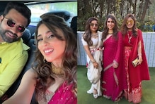 भावाच्या लग्नात रोहित शर्माच्या पत्नीचा ग्लॅमरस अंदाज, रोहित दिसला देसी लूकमध्ये