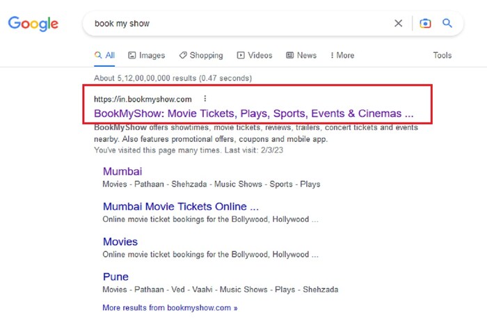 WPL 2023 च्या सामन्यांकरीता तिकीट बुक करण्यासाठी Book MY Show ची वेब साईट किंवा अँप ओपन करा. 