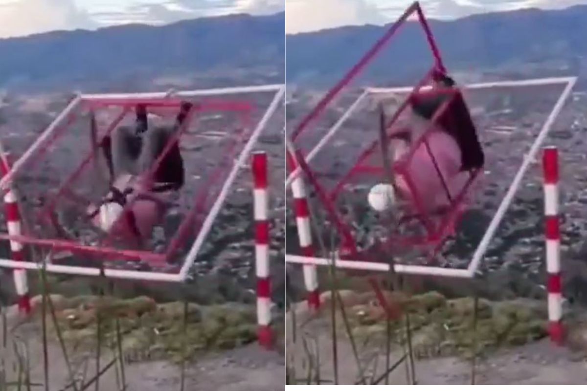 नको ती हौस भोवली; झोका तुटला अन् उंच डोंगरावरून खाली कोसळला तरुण, VIDEO पाहून फुटेल घाम