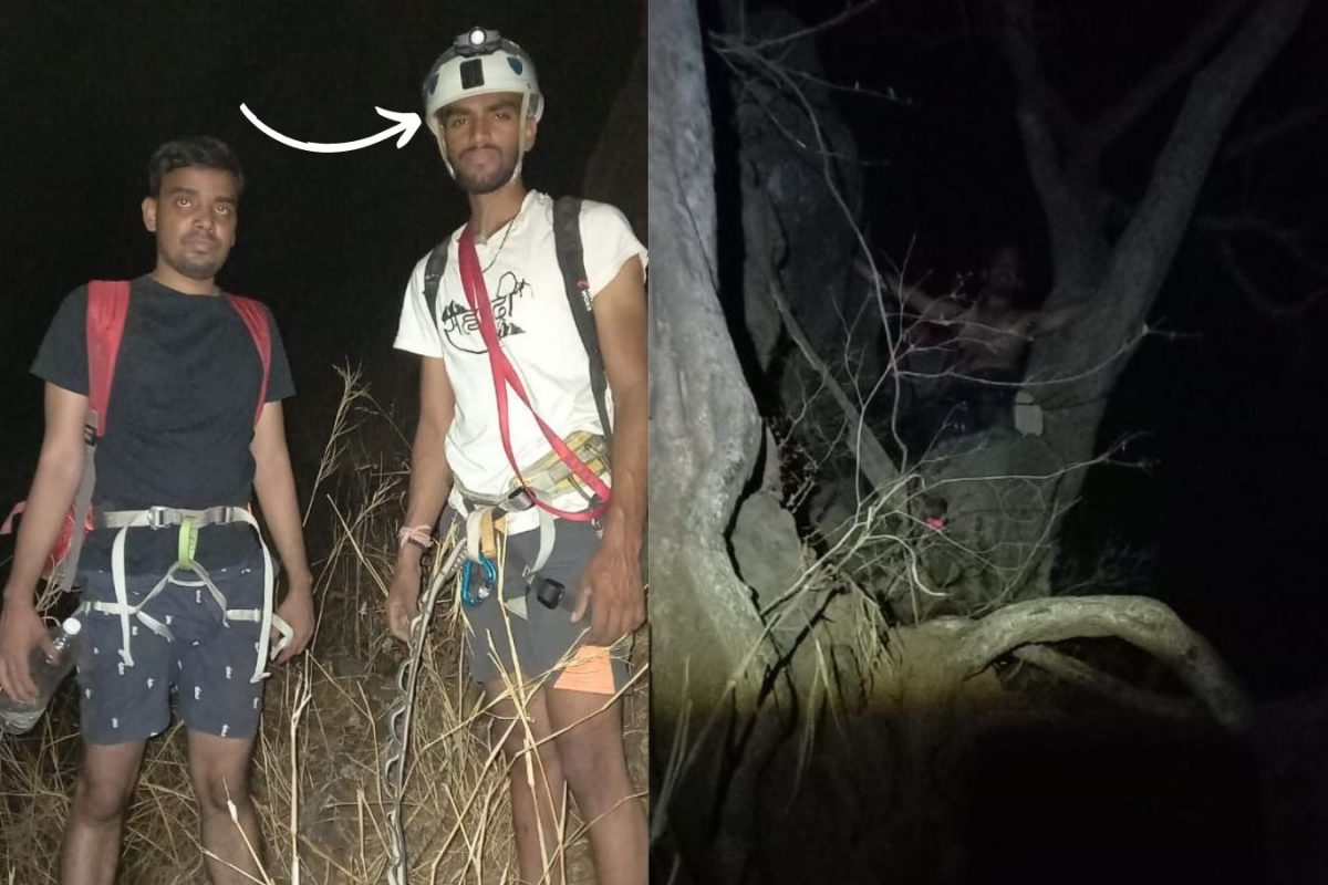 ओडिसातून मावळात फिरण्यासाठी आला अन् खोल दरीत कोसळला; पण सुदैवाने झाडाच्या फांदीत अडकला अन्...