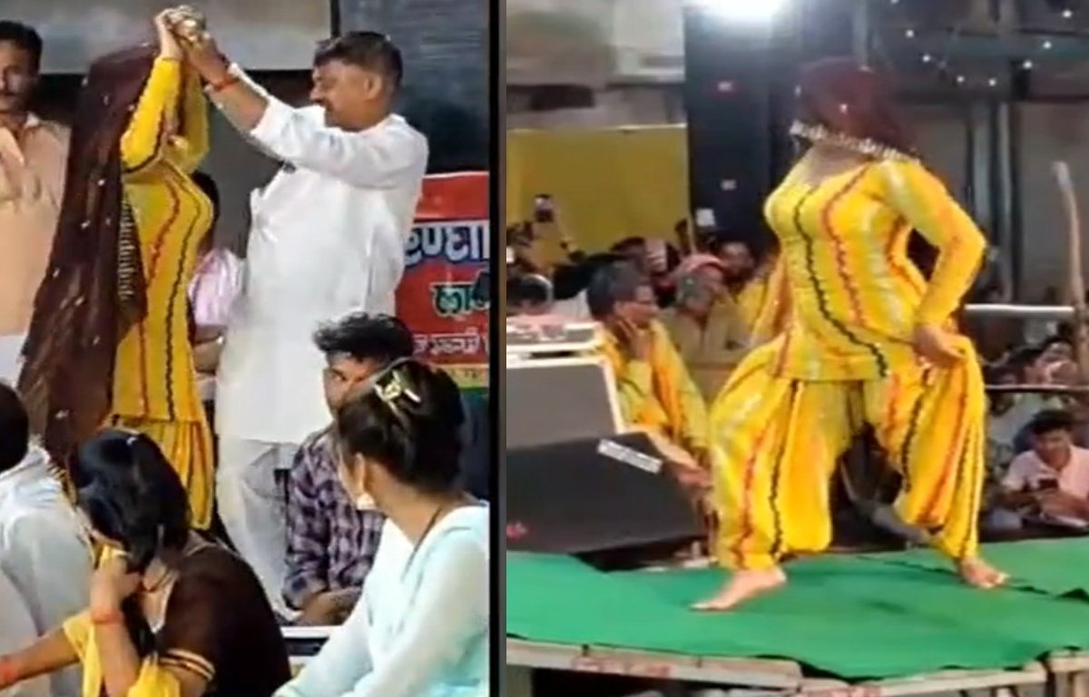 राम रथ यात्रेत अश्लिल डान्सचा शो, नेत्याच्या मांडीवर बसली डान्सर, VIDEO व्हायरल