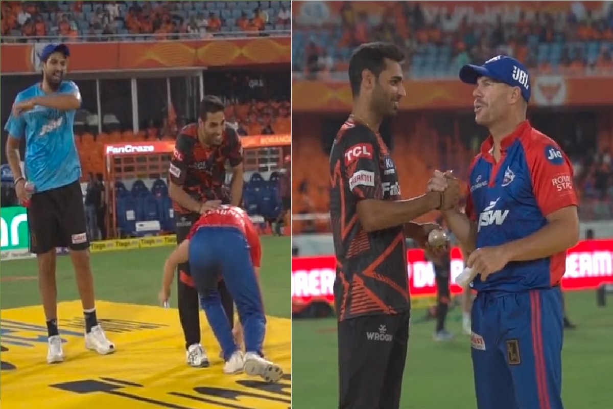 डेव्हिड वॉर्नरने पकडले भुवनेश्वर कुमारचे पाय, जिंकलं हैद्राबादकरांच मन, Video