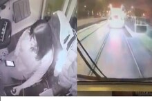 ट्रेन भरधाव वेगात आणि ड्राइव्हर मोबाईलमध्ये व्यस्त; पुढे भयंकर घडलं, LIVE VIDEO