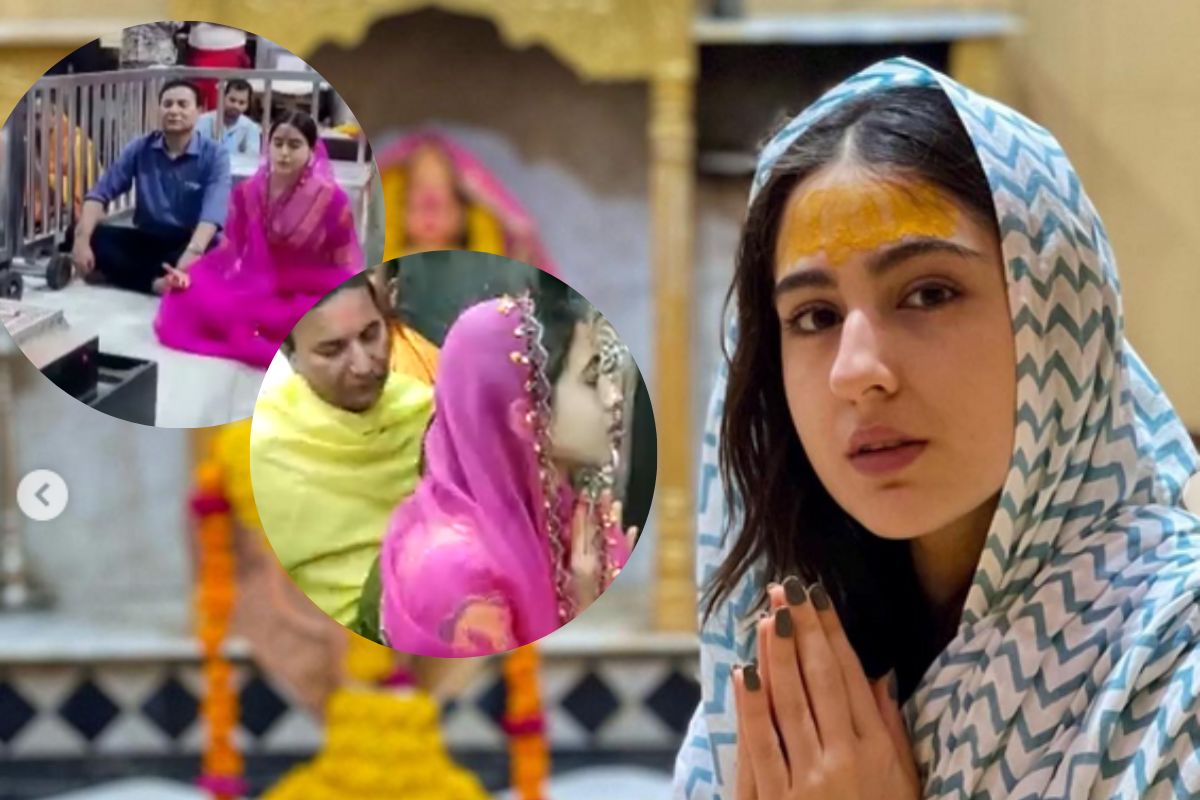सारा अली खान उज्जैनच्या प्रसिद्ध महाकाल मंदिरात दर्शनासाठी पोहोचली आहे.