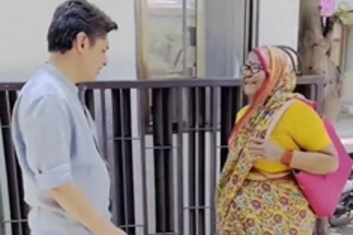 आजीबाईंनी घेतली सत्यजित तांबेंची भेट