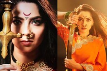 कपाळावर चंद्रकोर,हातात तलवार, डोळ्यात स्वाभिमान;सोनाली कुलकर्णीचा रणरागिणी अवतार