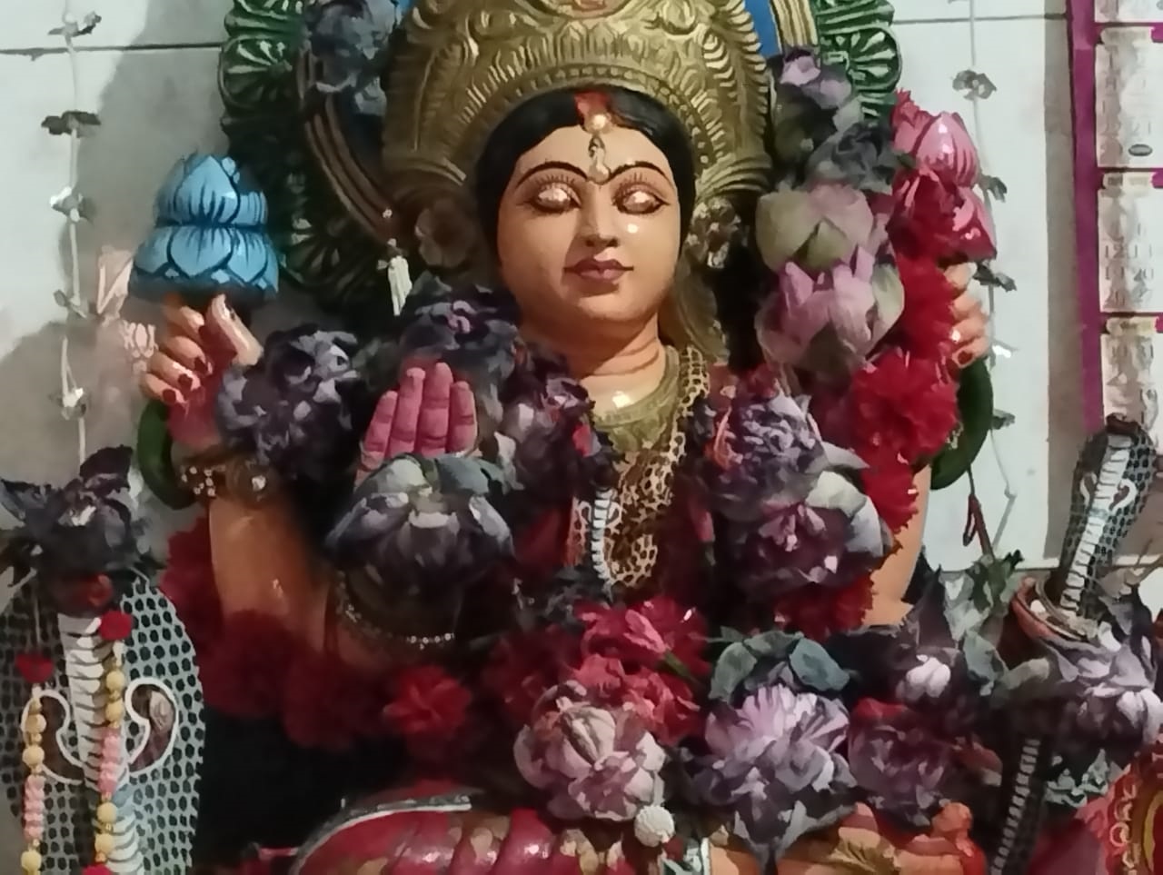 हे मंदिर बिरभूममधल्या दुब्रजपूर भागात डांगळतळा इथं आहे. दररोज इथं भाविक दर्शनासाठी येतात. रविवारीही भाविक असेच मोठ्या संख्येनं आले होते. त्याचप्रमाणे सकाळी एक भाविक दर्शनासाठी आलेले असताना त्यांना देवीचे डोळे मिटलेले आढळले. नंतर ही बातमी वाऱ्याच्या वेगानं त्या भागात पसरली. 