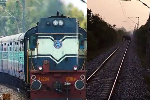 धावत्या ट्रेनसमोर अचानक आाला हत्तींचा कळप