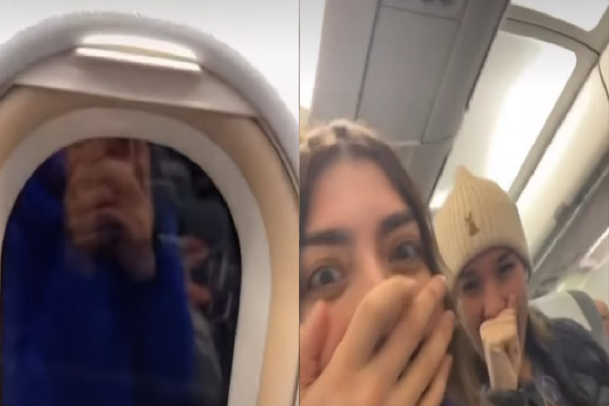 विमानाबाहेर दिसलं अद्भुत दृश्य