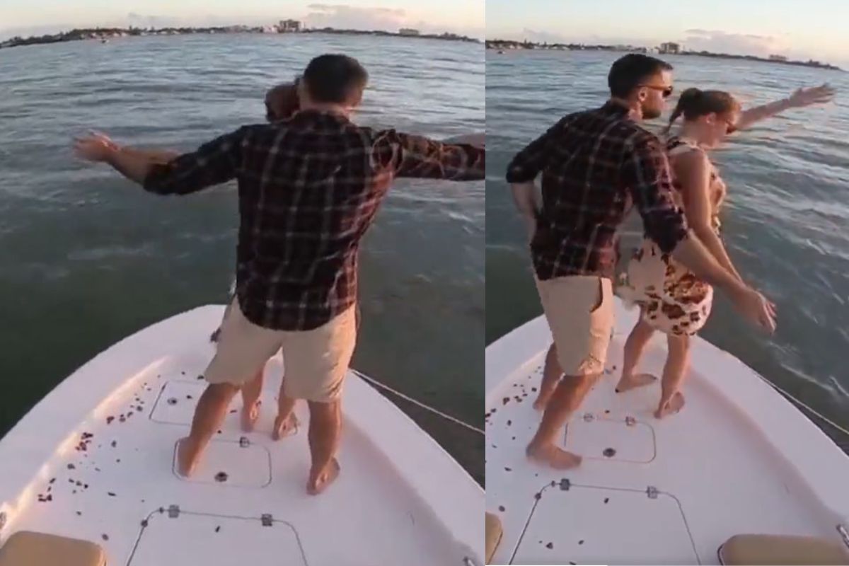 तरुणीला प्रपोज करताना नदीत पडला