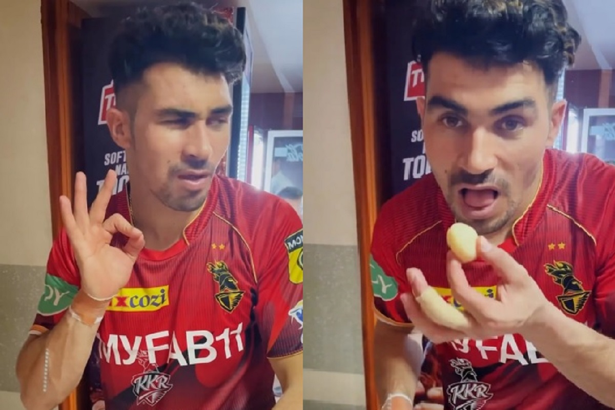 अफगान जलेबी विसरला, बंगाली रसगुल्ला खातच बसला, KKR च्या खेळाडूचा VIDEO व्हायरल