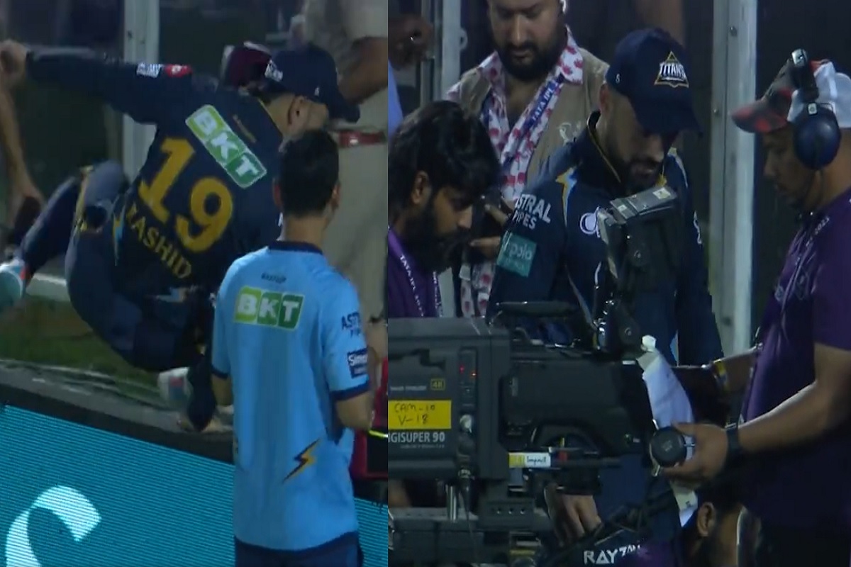 ट्रेंट बोल्टच्या शॉटमुळे कॅमेरामन जखमी, पण राशिद खानच्या कृतीने जिंकलं मन, Video