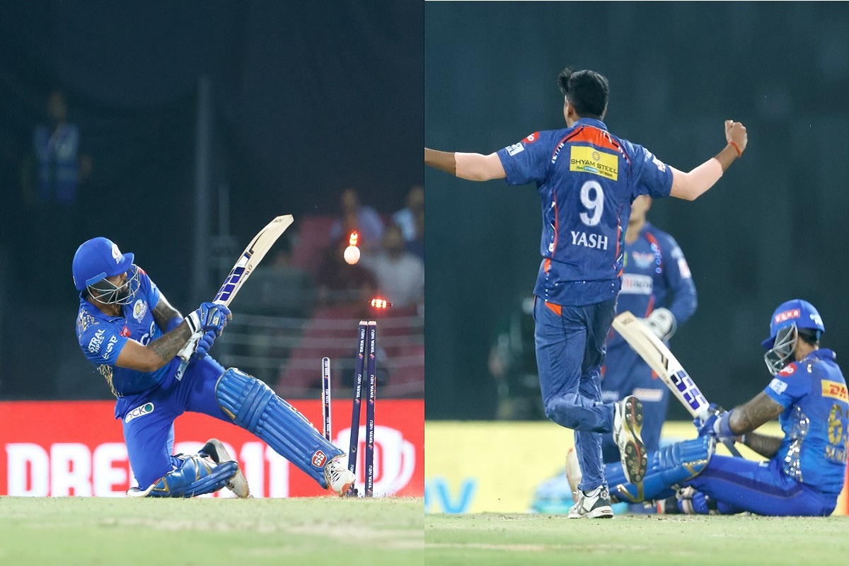सूर्यकुमारचा आवडत्या शॉटनेच केला घात, लखनौच्या बॉलरने उडवले स्टंप्स