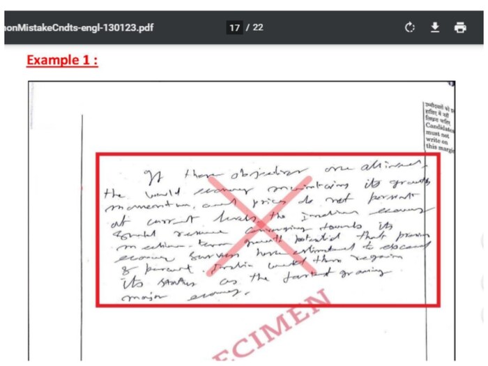 UPSC परीक्षा इच्छूकांना उत्तर लिहिण्याचा सराव करण्याचा सल्ला दिला जातो. यामुळे अंतिम पेपरचा प्रयत्न करताना सविस्तर उत्तरे लिहिण्यास कोणतीही अडचण येत नाही. यासोबतच हस्ताक्षराकडेही लक्ष देणे आवश्यक आहे. तुम्ही जे काही लिहाल ते वाचायला हवे. यूपीएससीच्या उत्तरपत्रिकेवर कधीही ढोबळ काम करू नका आणि अनावश्यक आकृती वगैरे बनवू नका.