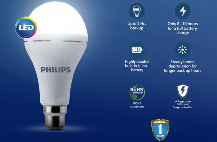 PHILIPS 12W LED Emergency Bulb: ग्राहक आता हा बल्ब Amazon वरून 583 रुपयांना खरेदी करू शकतात. हा 12W चा रिचार्जेबल बल्ब आहे. यामध्ये तुम्हाला 4 तासांपर्यंतचा बॅकअप मिळेल.