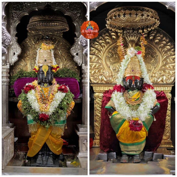 आषाढी एकादशीनिमित्त विठ्ठल-रुक्मिणी मंदिर समितीकडून मंदिराची, मूर्तींची आकर्षक सजावट करण्यात आली होती. 