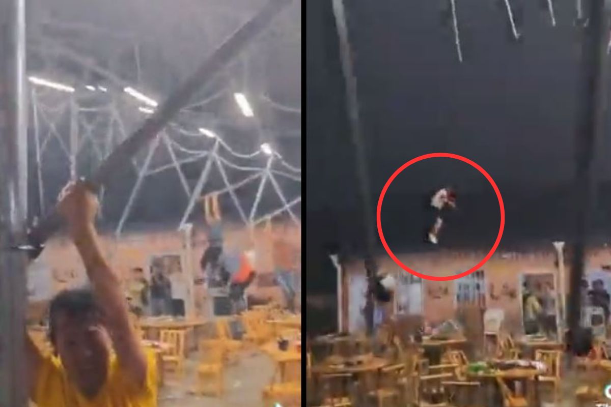 हवेत उडाले लोक