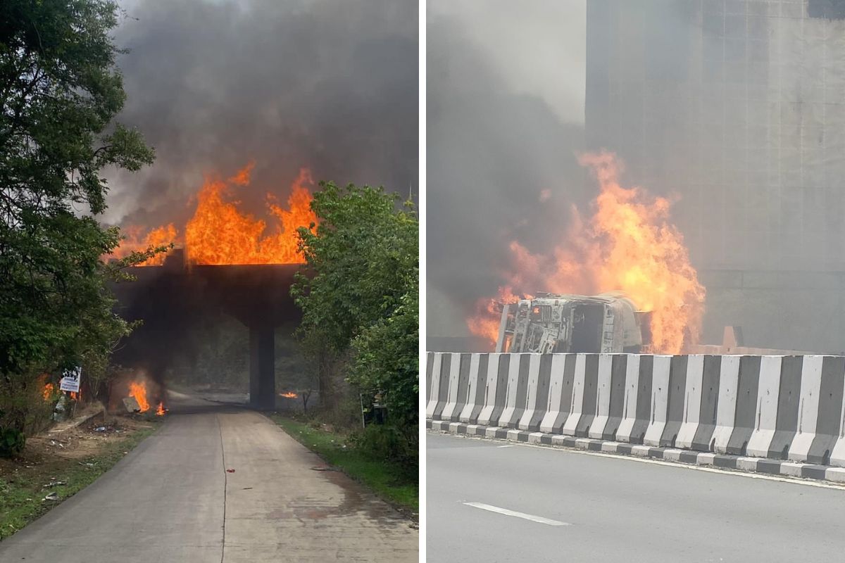 एक्स्प्रेस हायवेवर भीषण अपघात