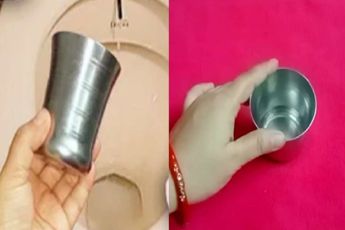 टॉयलेटमध्ये ग्लासची कमाल (फोटो - युट्यूब व्हिडीओ ग्रॅब)
