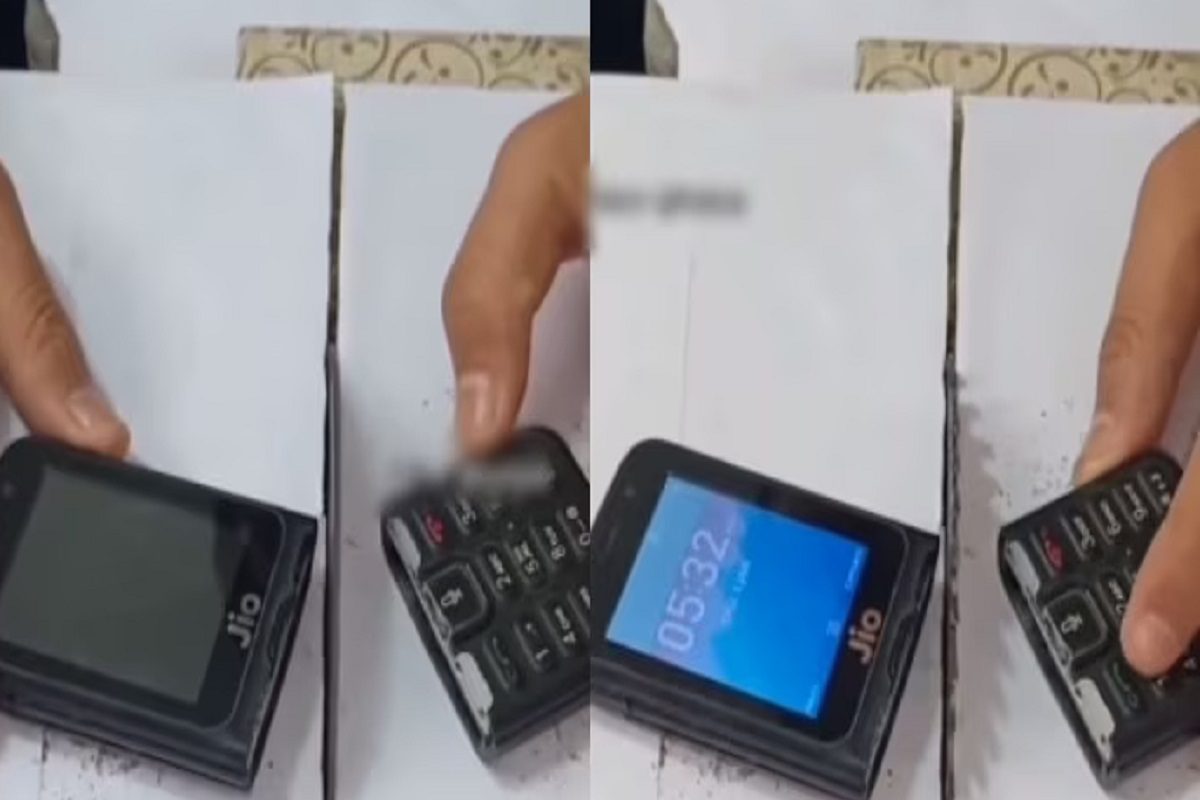 तुकडे होऊनही मोबाईल सुरू (फोटो - इन्स्टाग्राम व्हिडीओ ग्रॅब)