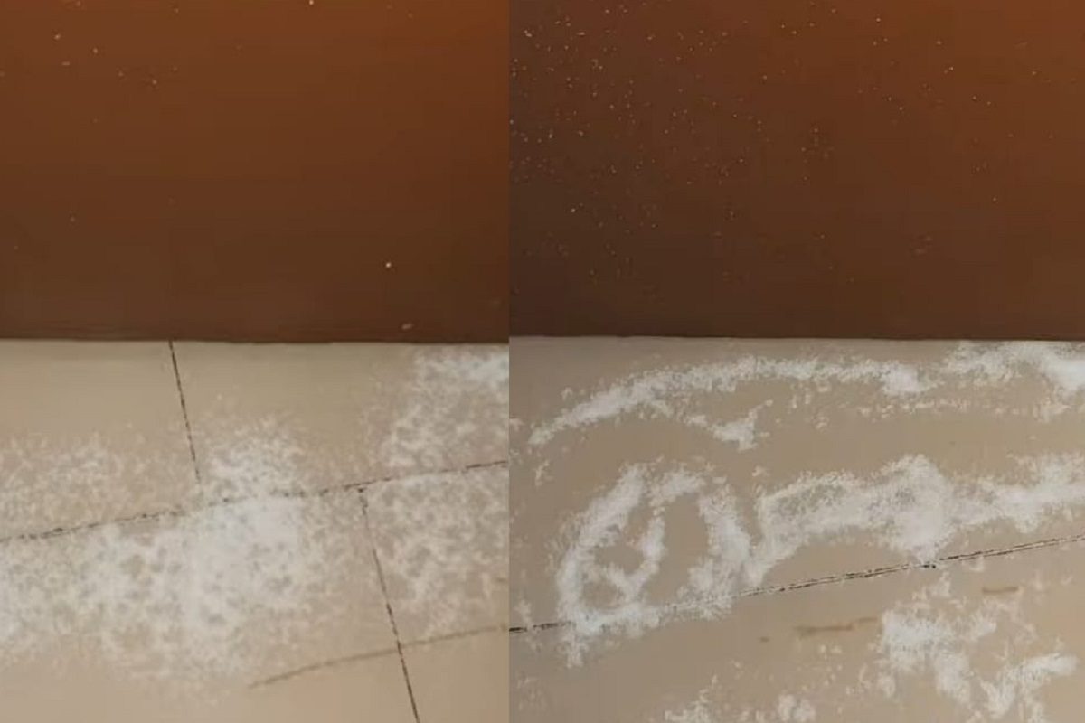 दरवाजावर मिठाची कमाल (फोटो - युट्यूब व्हिडीओ ग्रॅब)