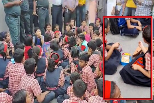 शाळेच्या पहिल्याच दिवशी विद्यार्थी पालकांचे आंदोलन