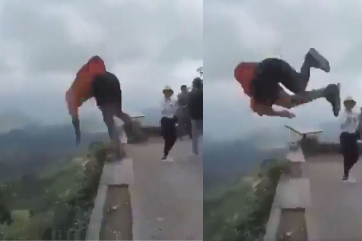 खोल दरीत पडला व्यक्ती