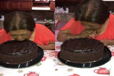 OMG! केक खाताच पडले महिलेचे सर्व दात; पण कसं काय? पाहा VIRAL VIDEO