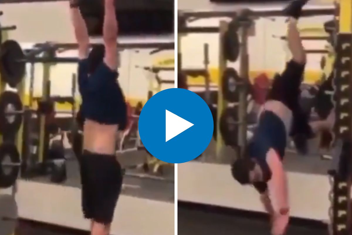 जीममध्ये तरुणाचा जीवघेणा स्टंट