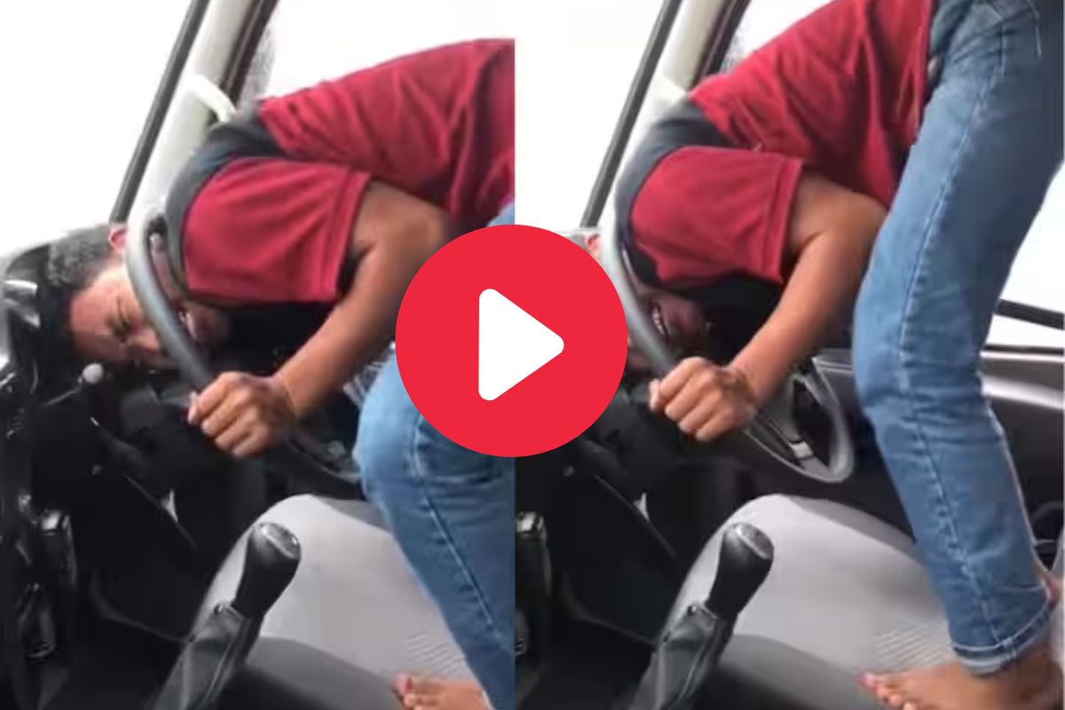 गाडीच्या स्टेअरिंगमध्ये अडकलं तरुणाचं डोकं