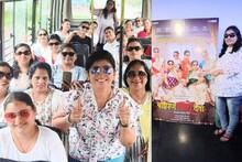 'बाईपण भारी' साठी कायपण! महिलांनी लढवली भन्नाट शक्कल; बसवारी करत गाठलं थिएटर