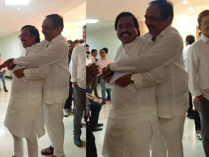 दोन्ही गटाकडून एकोंमेकांवर आरोप प्रत्यारोप सुरू असताना आज विधानभवनात एक वेगळच चित्र पहायला मिळालं