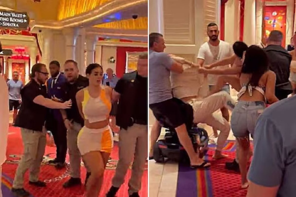 एका पुरुषासाठी चार महिलांची फाईट. (फोटो - ट्विटर व्हिडीओ ग्रॅब)