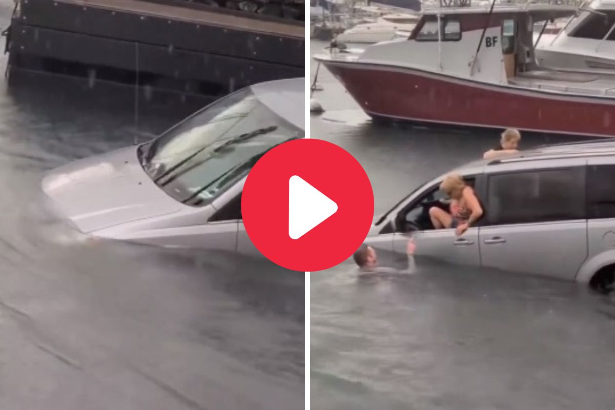 Gps च्या नादात कपलने समुद्रात घातली कार