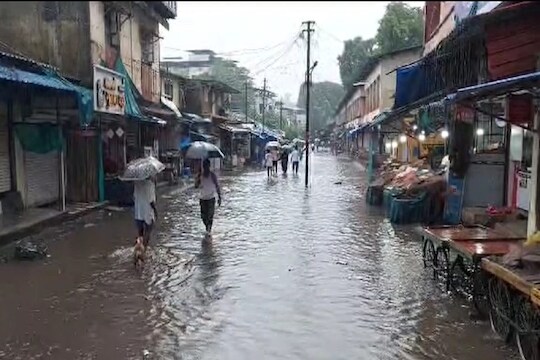 रायगडमध्ये मुसळधार पाऊस 