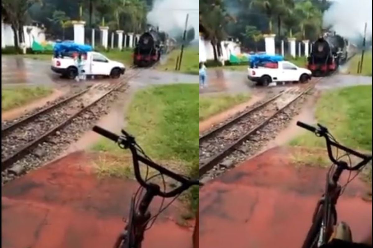 तरुणीने रेल्वे ट्रॅकवरच उभी केली कार
