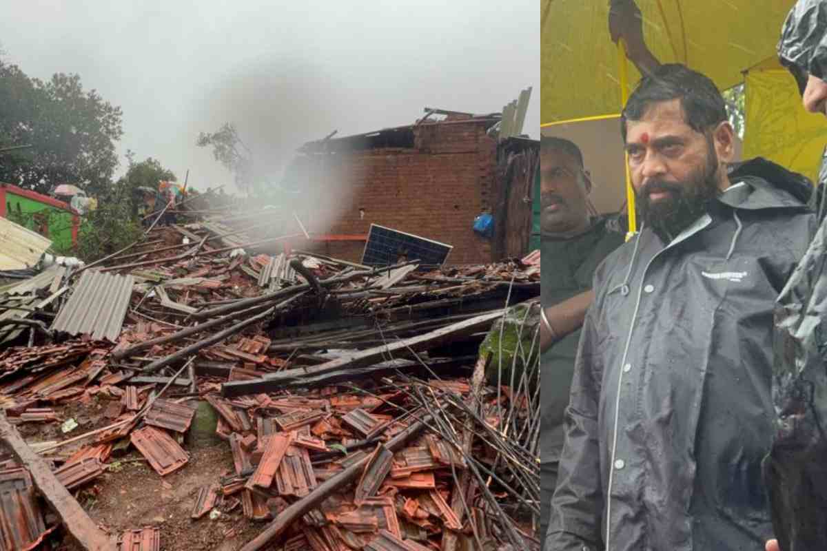 मुख्यमंत्री एकनाथ शिंदे इर्शाळवाडीत