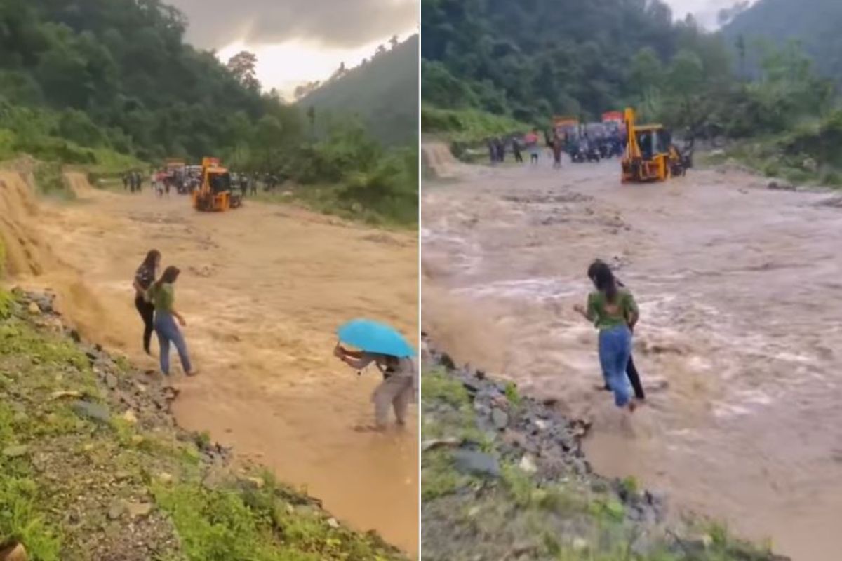 पुराच्या पाण्यात डान्स