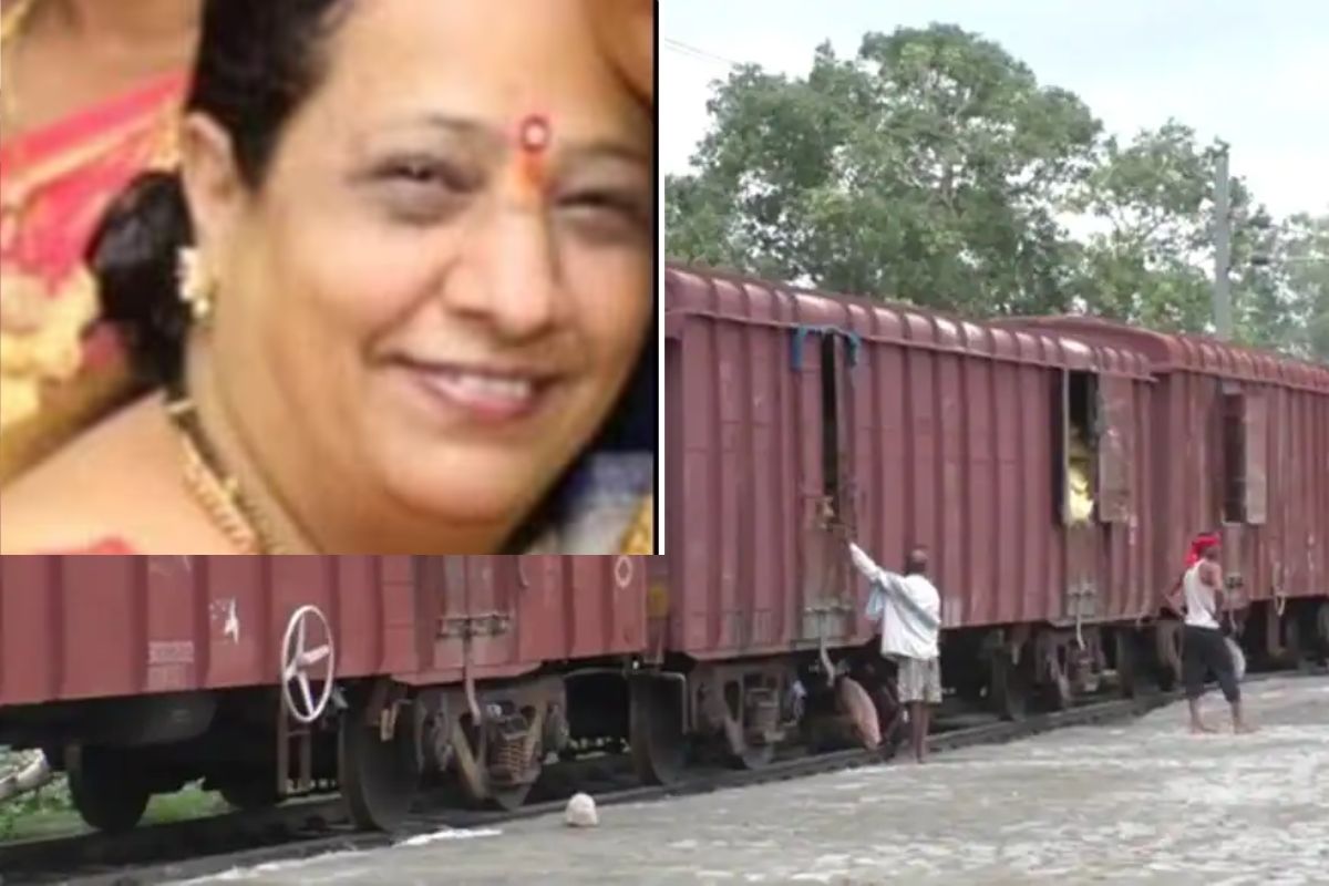 मालगाडीने महिलेला चिरडलं