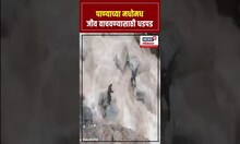 Uttarakhand Cloudburst : पाण्याच्या मधोमध जीव वाचवण्यासाठी धडपड N18S
