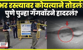 Pune Crime News | भर रस्त्यावर  कोयत्याने हल्ला अन् रक्ताची होळी! पुण्यात काय घडलं? N18V