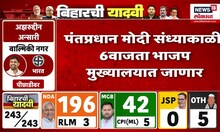 Bihar Election Result 2025 | जोरदार सेलिब्रेशन! भाजप मुख्यालयात पंतप्रधान मोदी संध्याकाळी जाणार...