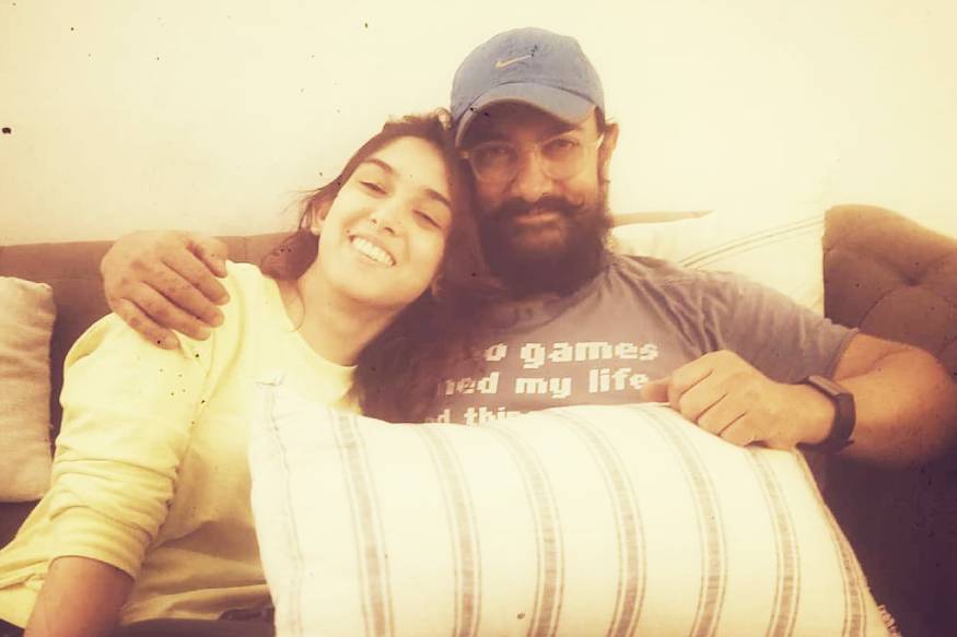 Ira Khan with her dad Aamir Khan