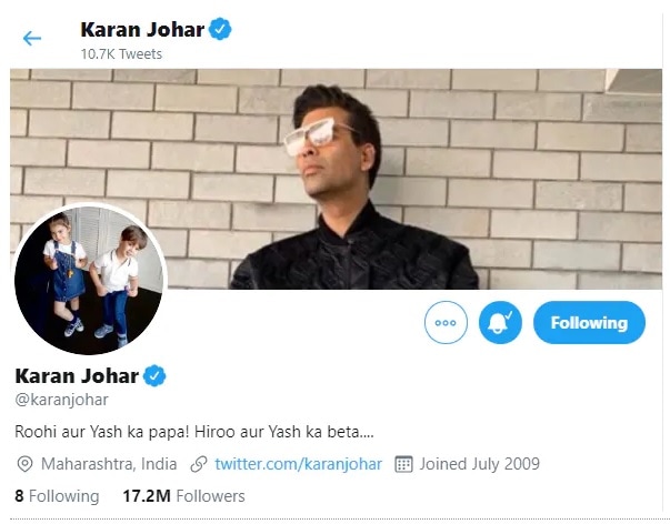Karan Johar has mysteriously unfollowed certain accounts he was initially following on Twitter