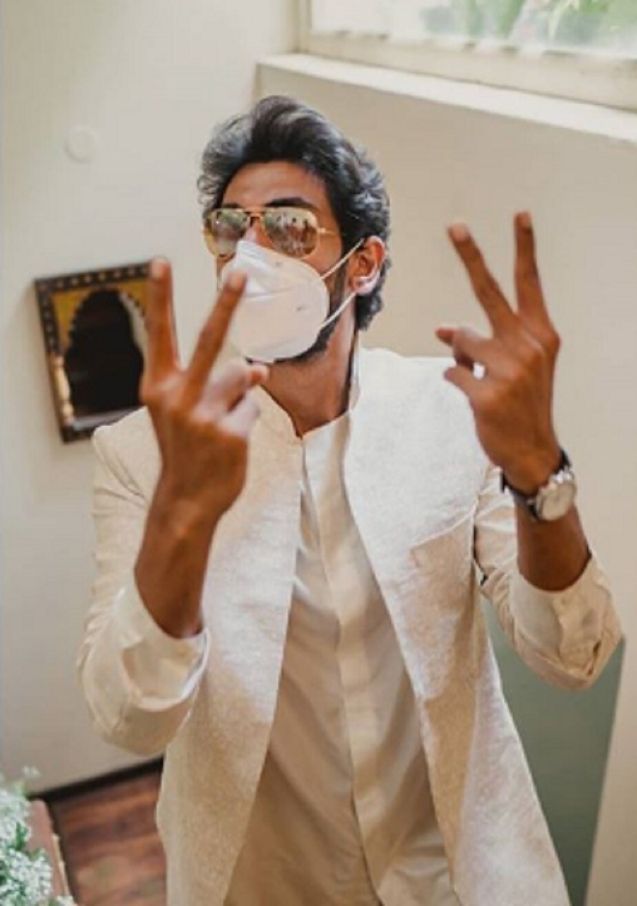 rana daggubati poses for camera with his uncle venkatesh and father suresh babu befor his wedding