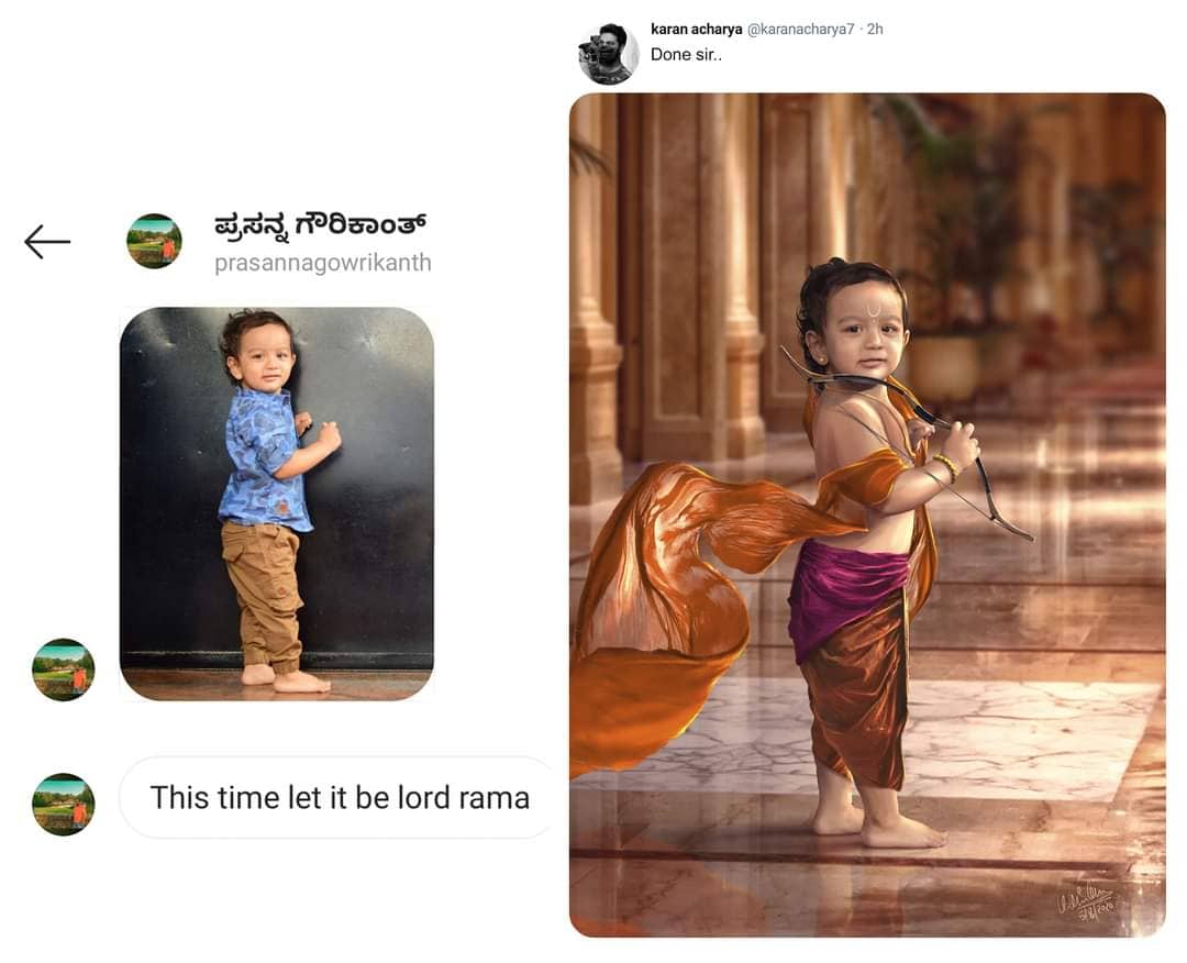 Angry Hanuman Fame artist Karan Acharya is working on Different Kind of photos