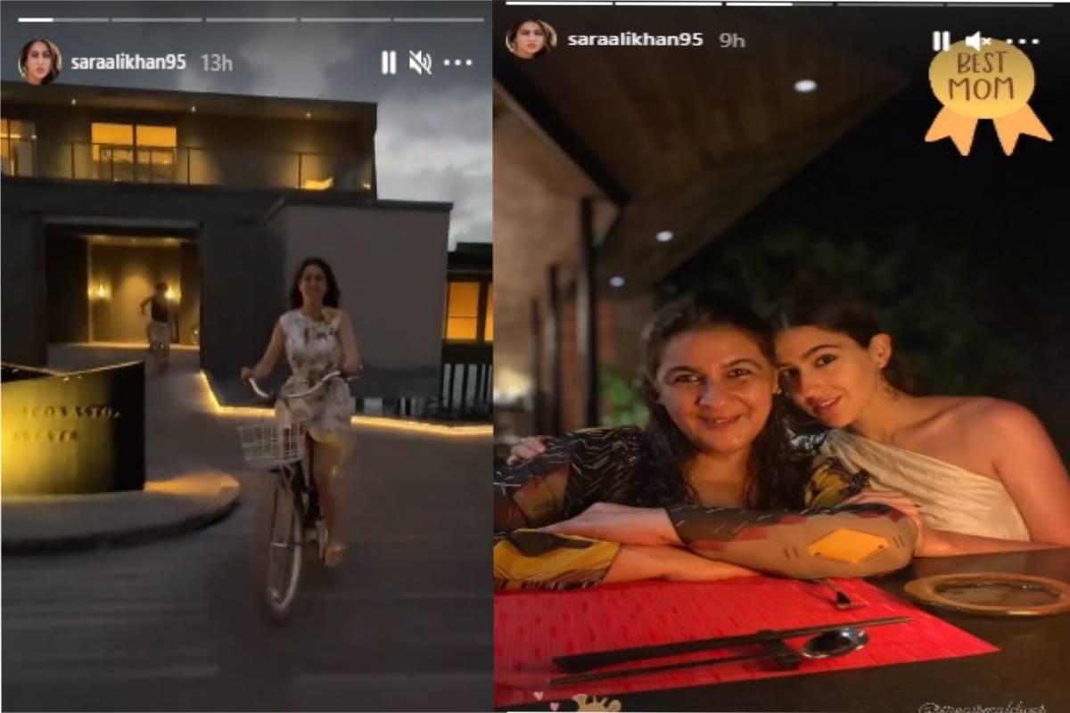 amritha Singh, Sara Ali khan in Maldives, Ibrahim Ali Khan, Sara Ali Khan, Sara Ali Khan beach pose, Sara Ali Khan blue lipstick, Sara Ali Khan Bold look, Bollywood, Sara Ali Khan flaunts her blue lipstick, Entertainment, aamir khan, Akshay Kumar, Atrangi Re, bollywood, Coolie No 1, David Dhawan, dhanush, ira khan, Sara Ali Khan, Varun Dhawan, Sara Ali Khan again visited Maldives with her brother and mother ae
